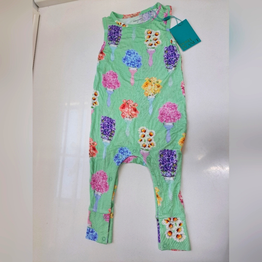 Floral Print Baby Romper, ONESIE